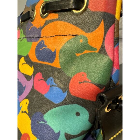 NWOT Vintage Dooney & Bourke Wonder Ducks Black Handbag Satchel Crossbody CLEAN - Picture 13 of 13